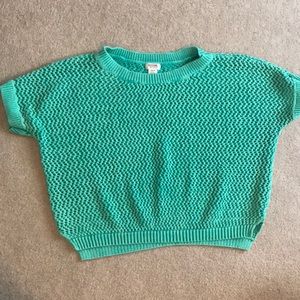 Crocheted Teal Sweater